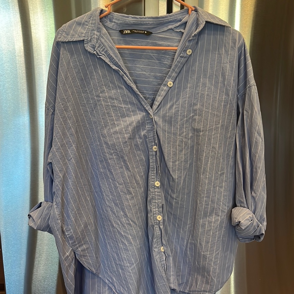 Beautiful blue oversized button up from ZARA.